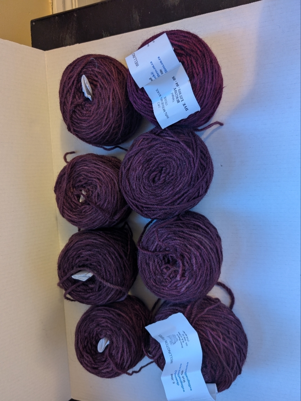 Wellington Fibers mohair/wool lot 8 x 100 GR BNWT Ontario Made!